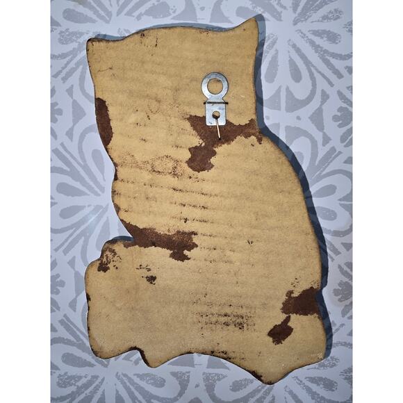 Vintage 1970s Owl Wall Plaques – Set of 2 – Retro Brown & Cream Lightweight - Picture 6 of 11